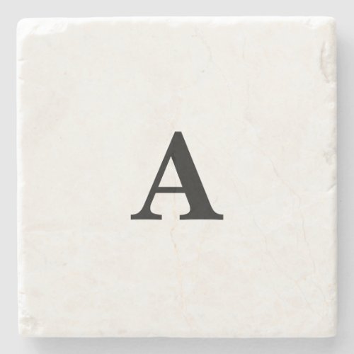 Monogram Initial Simple Elegant Custom Name Gift Stone Coaster