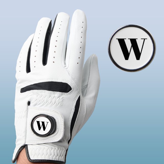Monogram Initial Simple Golf Glove (Simple monogram golf glove with marker)