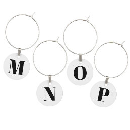 Monogram Initial Simple Wine Charm