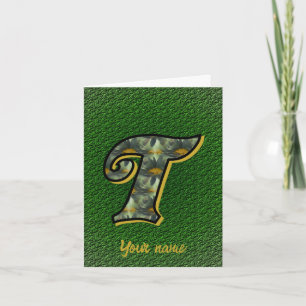 Monogram Initial T Daisies Floral Art Personalized Note Card