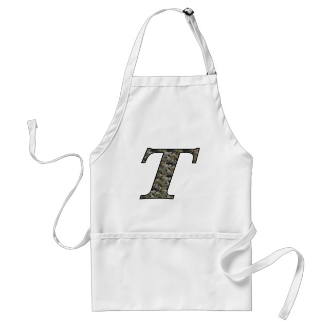 Monogram Initial T Hydrangea Flowers Adult Apron (Front)