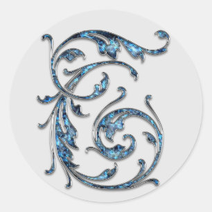 monogram initial T stickers