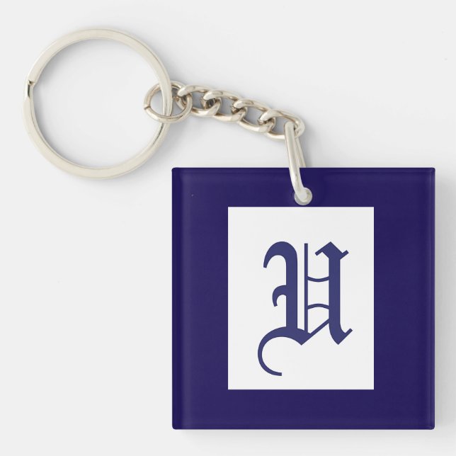 Monogram Initial U Acrylic  Keychain (Front)