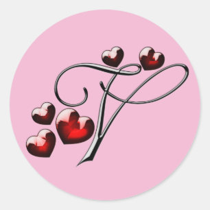 monogram initial v stickers