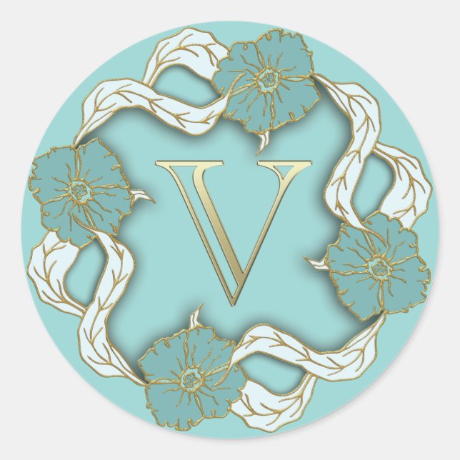 monogram initial V stickers (Front)