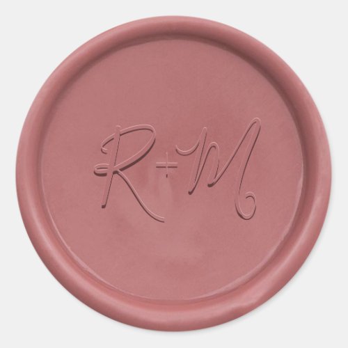 Monogram Initial Vintage Rose Wax Seal Sticker