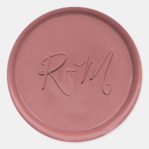 Monogram Initial Vintage Rose Wax Seal Sticker