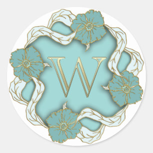 monogram initial W stickers