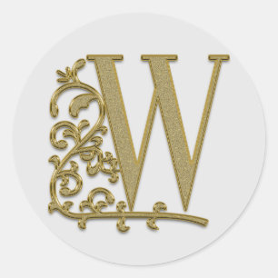 monogram initial W stickers