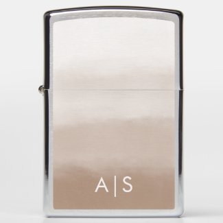 Monogram Initial Watercolor Mushroom Brown Ombre