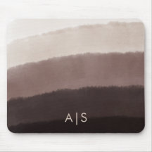 Monogram Initial Watercolor Walnut Brown Ombre