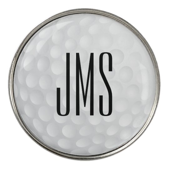 Monogram Initial White Golf Ball Golf Ball Marker