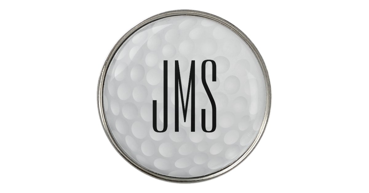 Monogram Initial White Golf Ball Golf Ball Marker Zazzle Com