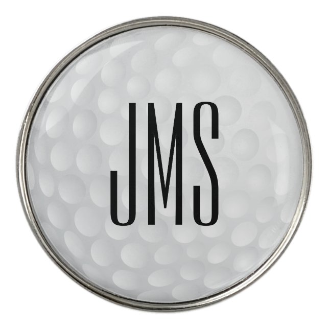 Monogram Initial White Golf Ball Marker (Front)