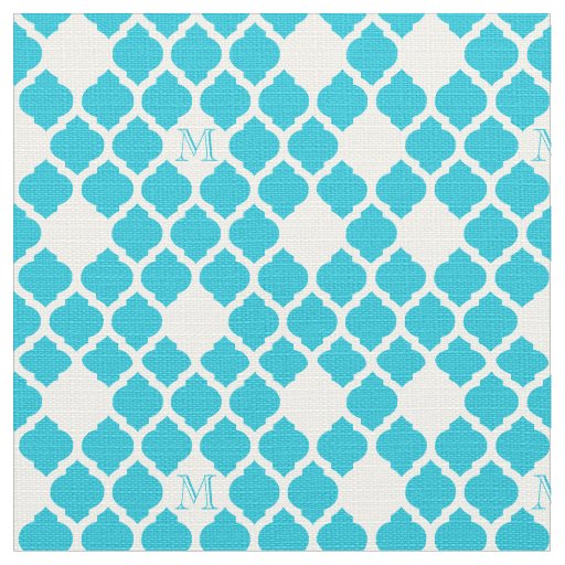 Monogram initial white trellis pattern fabric