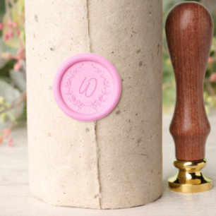 Monogram initial wreath wax seal stamp