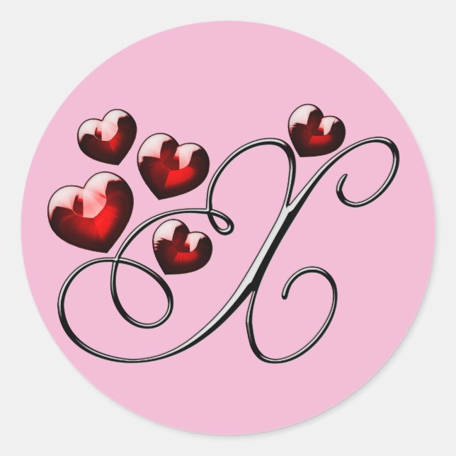 monogram initial X stickers (Front)