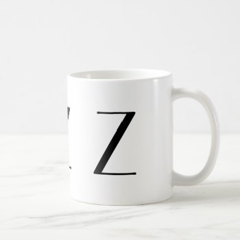 Monogram Initial Z Black & White Modern Coffee Mug by MonogramGalleryGifts at Zazzle