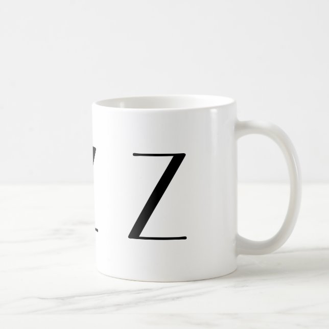 Monogram Initial Z Black & White Modern Coffee Mug (Right)