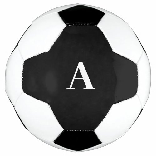 Monogram Initials Black White Custom Name Gift Soccer Ball
