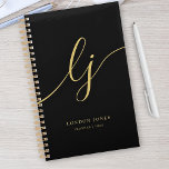 Monogram Initials Business Black Gold Initials Planner<br><div class="desc">Monogram Initials Business Black Gold Initials Planner</div>