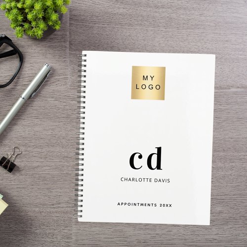 Monogram initials business logo brand color 2025 planner