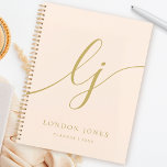 Monogram Initials Business Planner Blush Gold Name<br><div class="desc">Monogram Initials Business Planner Blush Gold Script Name Planner</div>
