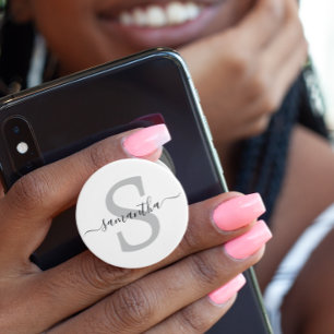 Monogram Initials Calligraphy Minimalistic PopSocket