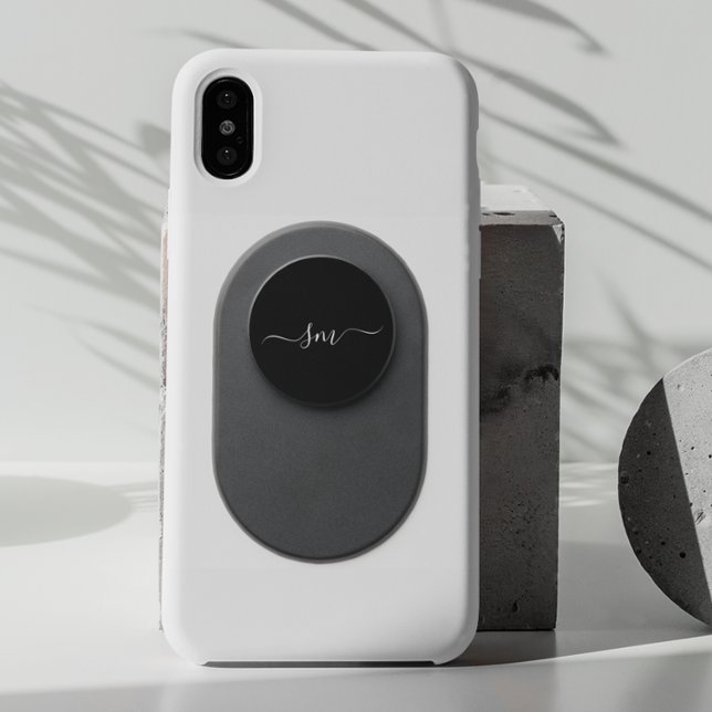 Monogram Initials Calligraphy Minimalistic  PopSocket (Creator Uploaded)