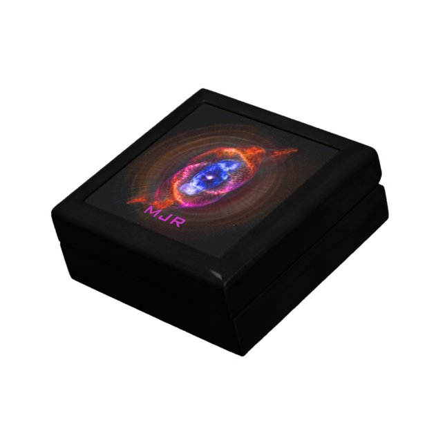 Monogram Initials, Cats Eye Nebula Keepsake Box (Side)