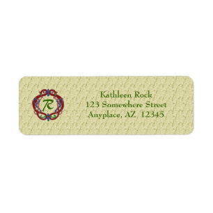 Monogram Initials Celtic Design Address Label