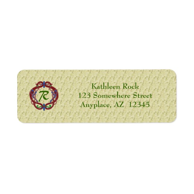 Monogram Initials Celtic Design Address Label (Front)