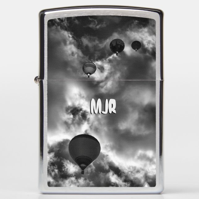 Monogram initials (change) on Balloon Stack Zippo Lighter (Front)