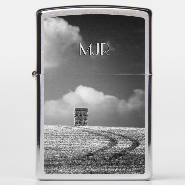 Monogram initials (change) on Haystack Harvest Zippo Lighter (Front)