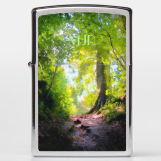 Monogram initials (change) on Sunny Glade Photo Zippo Lighter