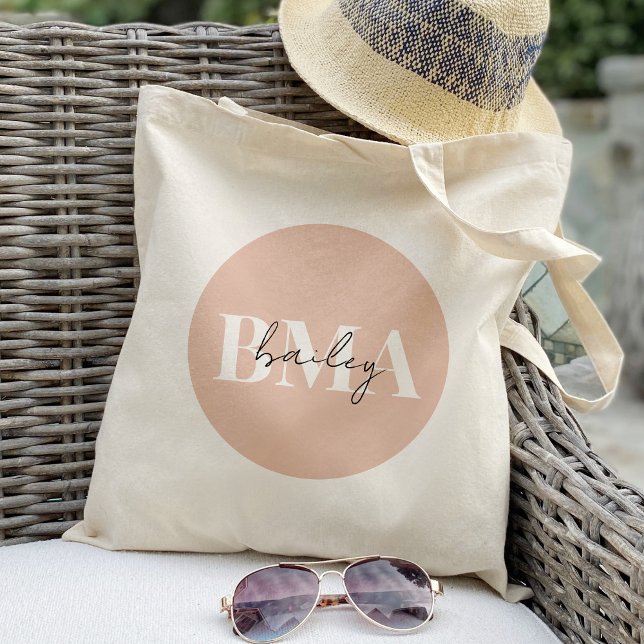 Monogram initials Chic Personalized Tote Bag (Creator Uploaded)
