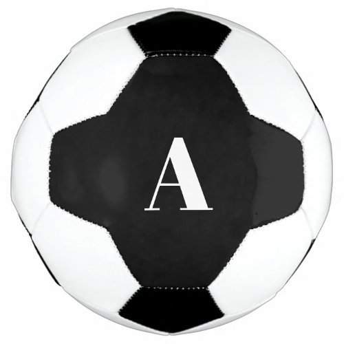 Monogram Initials Custom Name Black White Favor Soccer Ball