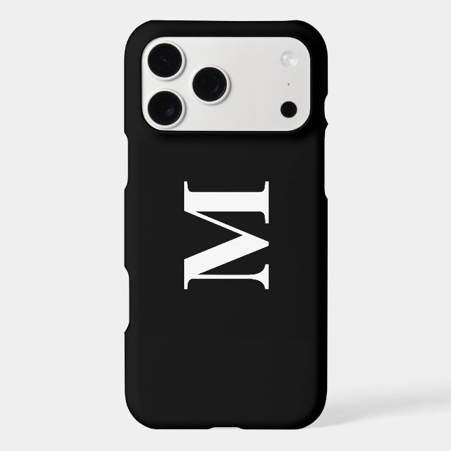 Monogram Initials Custom Name Black White Gift Iphone Case (Back)