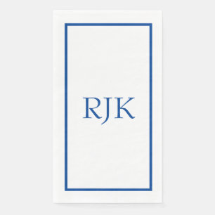 Monogram Initials Custom Name Blue Trendy 2023  Paper Guest Towels