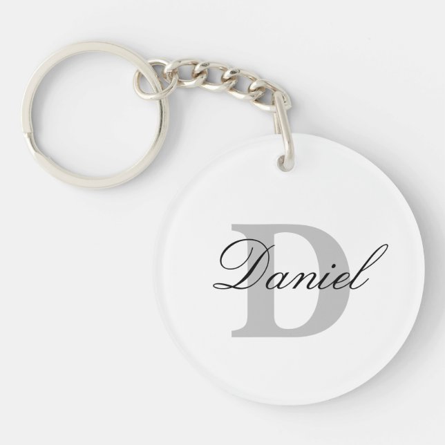 Monogram Initials Custom Name Father's Day Gift Keychain (Front)