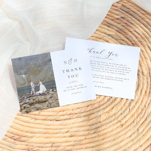 Monogram Initials Elegant Ampersand Photo Wedding Thank You Card