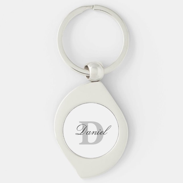 Monogram Initials Father's Day Gift Custom Name  Keychain (Front)