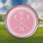 Monogram Initials Feminine Pink Golf Ball Marker<br><div class="desc">Personalize the initials to create a great monogram golf gift and keepsake. You can customize the background to your favourite color. Designed by Thisisnotme©</div>