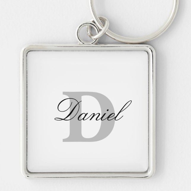Monogram Initials Gift Custom Name Father's Day  Keychain (Front)