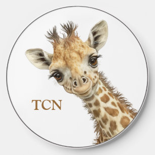 Monogram Initials Giraffe Phone Wireless Charger