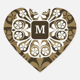Monogram Initials Gold Heart Stickers