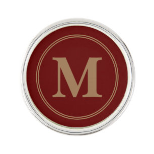Monogram initials Gold  Lapel Pin