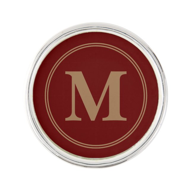 Monogram initials Gold  Lapel Pin (Front)