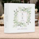 Monogram Initials Greenery Wedding Photo Album 3 Ring Binder<br><div class="desc">Botanical watercolor greenery monogram initials wedding photo binder. Personalize with your monogram initials,  special date,  and name to create a beautiful elegant binder that is unique to you. Designed by Thisisnotme©</div>