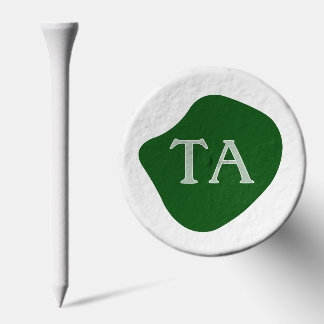 Monogram Initials in Green on Dark Bubble Golf Tees